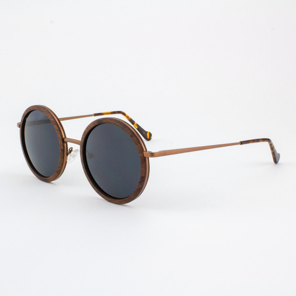 Largo Oversized Metal and Wood Sunglasses for Boho Style