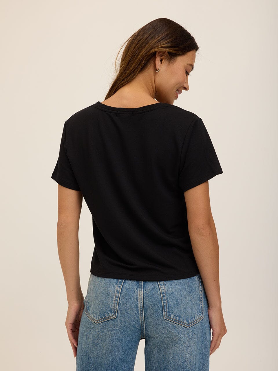 Modal Terry V-Neck Tee: Soft Lightweight Everyday Essential