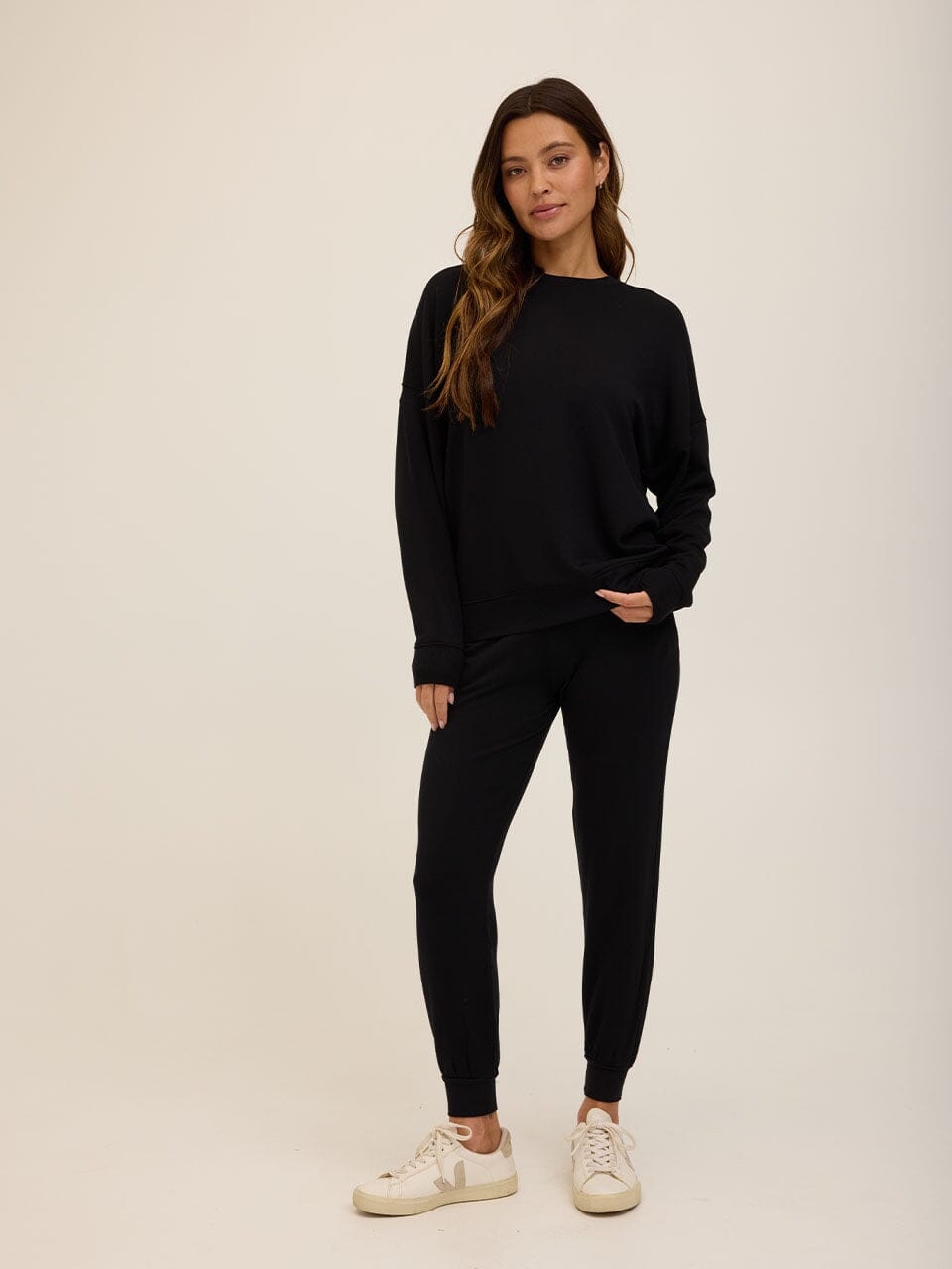 Core Feather Fleece Sweatshirt - Relaxed Minimalist Pullover