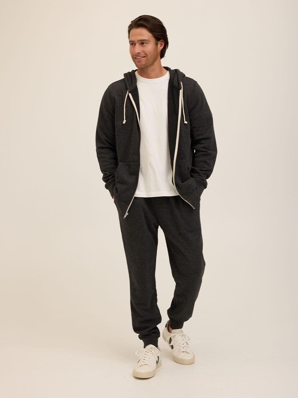 Men's Core Triblend Fleece Zip Hoodie - Lightweight Casual Layer