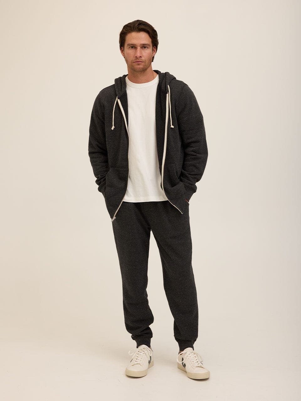 Men's Core Triblend Fleece Zip Hoodie - Lightweight Casual Layer