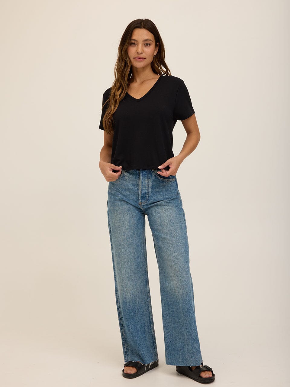 Modal Terry V-Neck Tee: Soft Lightweight Everyday Essential