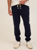 Men's Core Triblend Fleece Joggers in a modern straight leg fit and soft gray fabric.