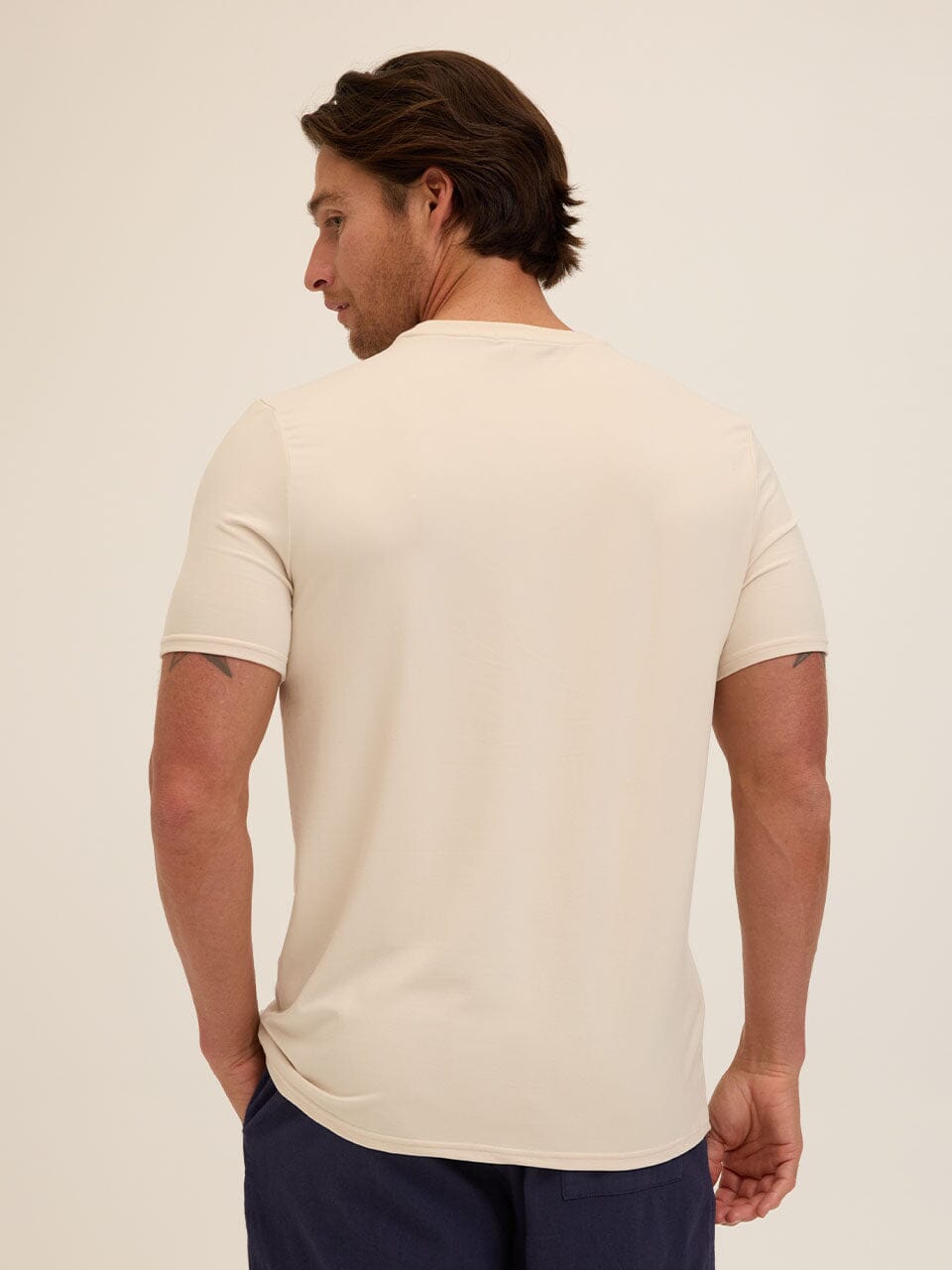 Men's Core Luxe Jersey Crew Neck Tee - Neutral Minimalist Basic