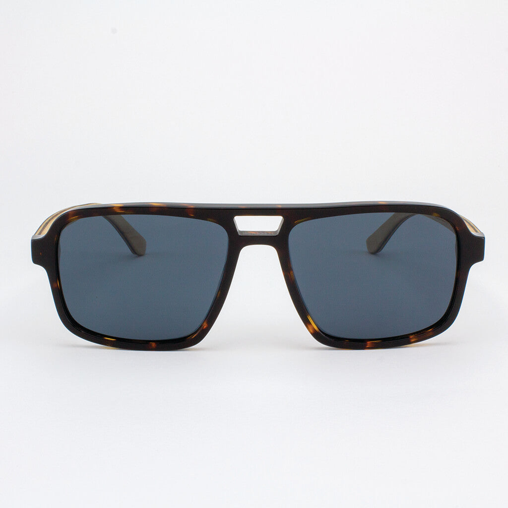 Rockledge Unisex Modern Acetate & Wood Sunglasses Dark Brown