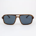 Handcrafted Rockledge modern unisex sunglasses in dark brown acetate and wood.