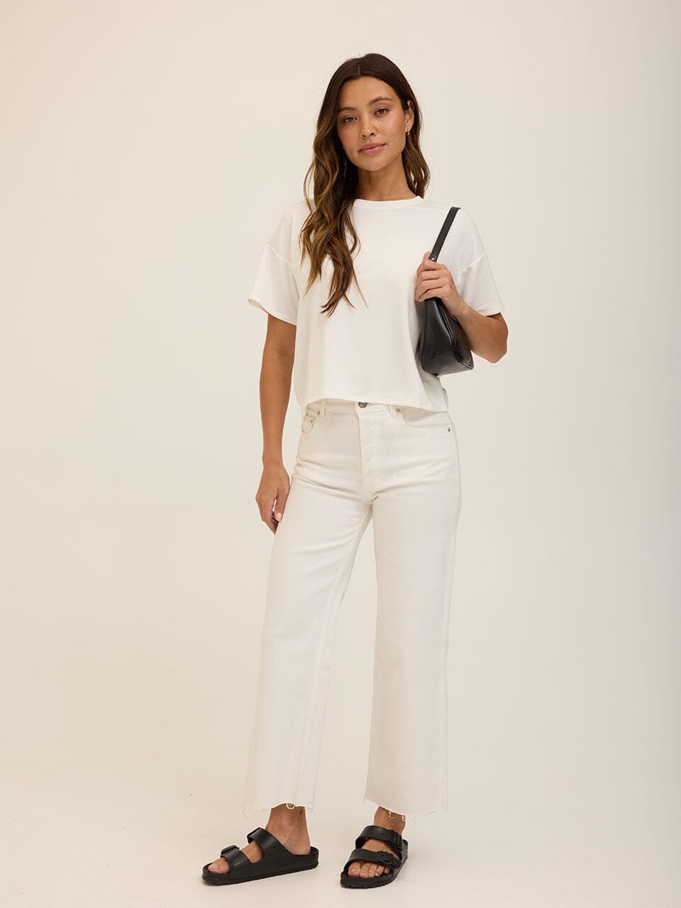 Core Modal Terry White Crew Neck Tee