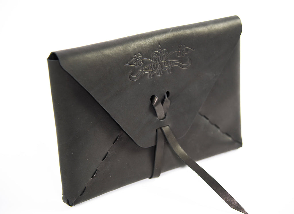 Women's Genuine Leather Clutch with Lovebirds