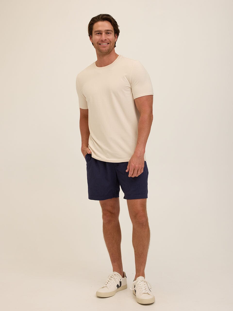 Men's Core Luxe Jersey Crew Neck Tee - Neutral Minimalist Basic