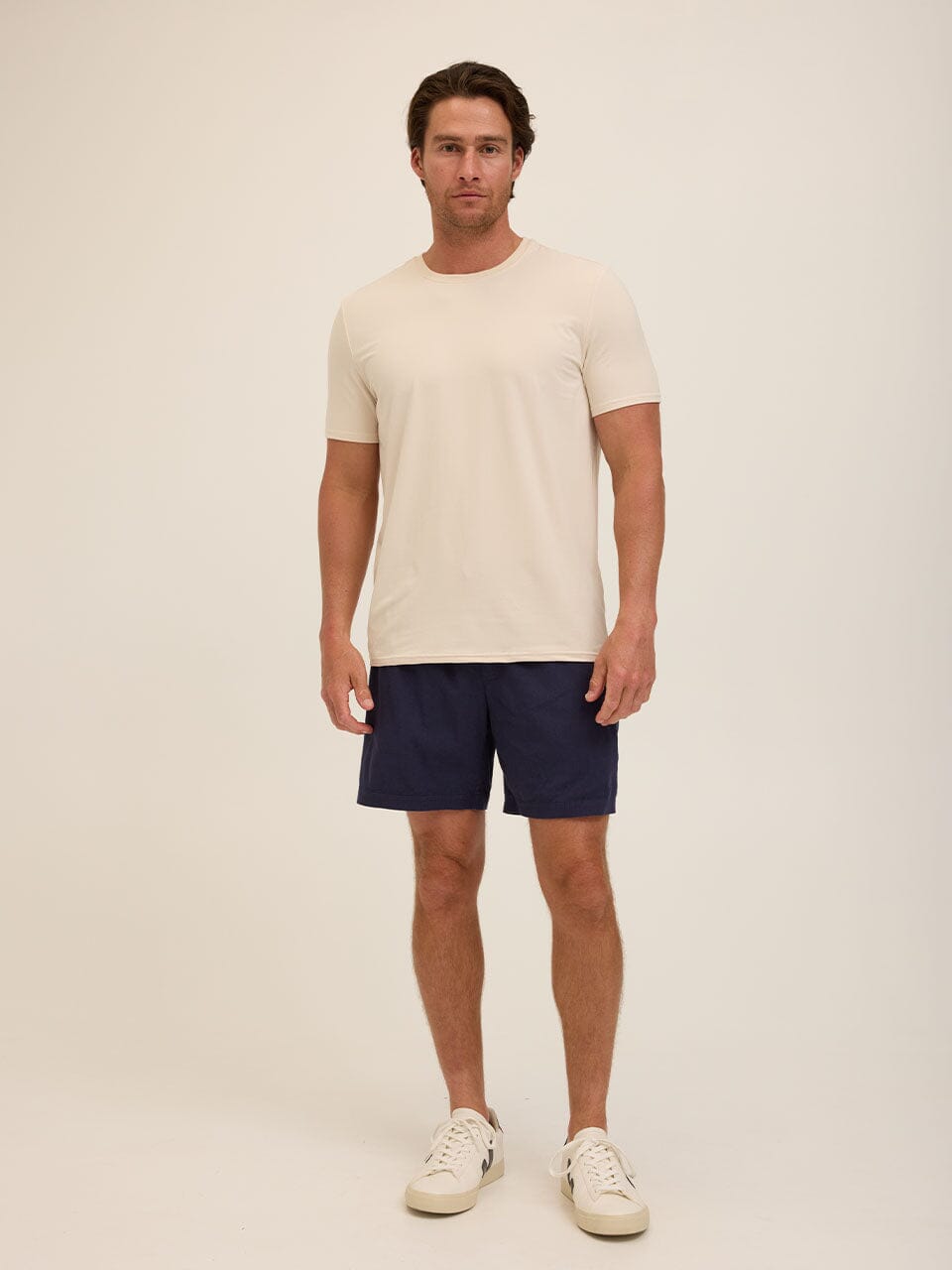 Men's Core Luxe Jersey Crew Neck Tee - Neutral Minimalist Basic