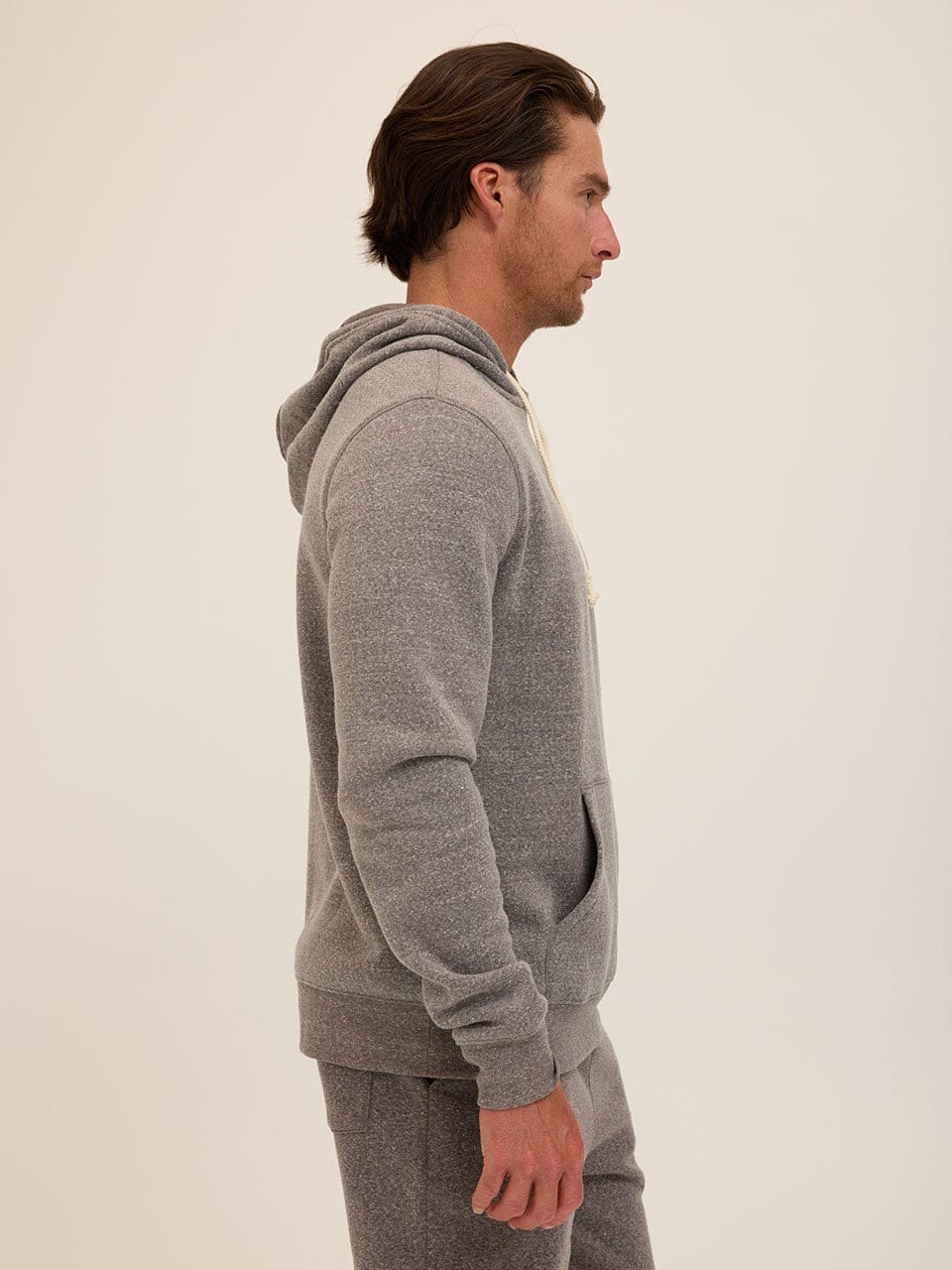 Men's Core Triblend Fleece Pullover Hoodie in Grey