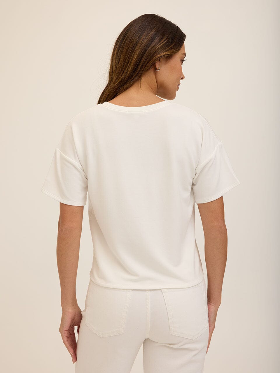 Core Modal Terry White Crew Neck Tee