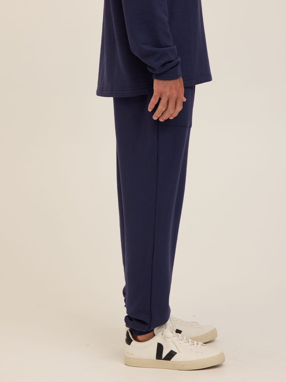 Men's Core Feather Fleece Jogger in Navy Blue - Relaxed Fit Knit
