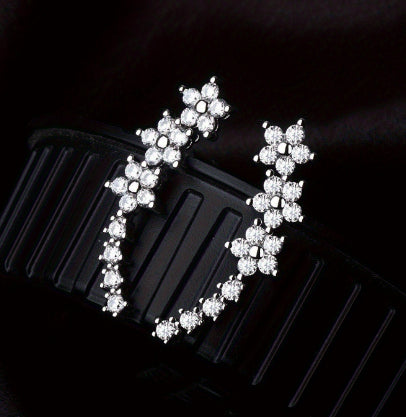 Elegant Zircon-studded Stud Earrings For Women