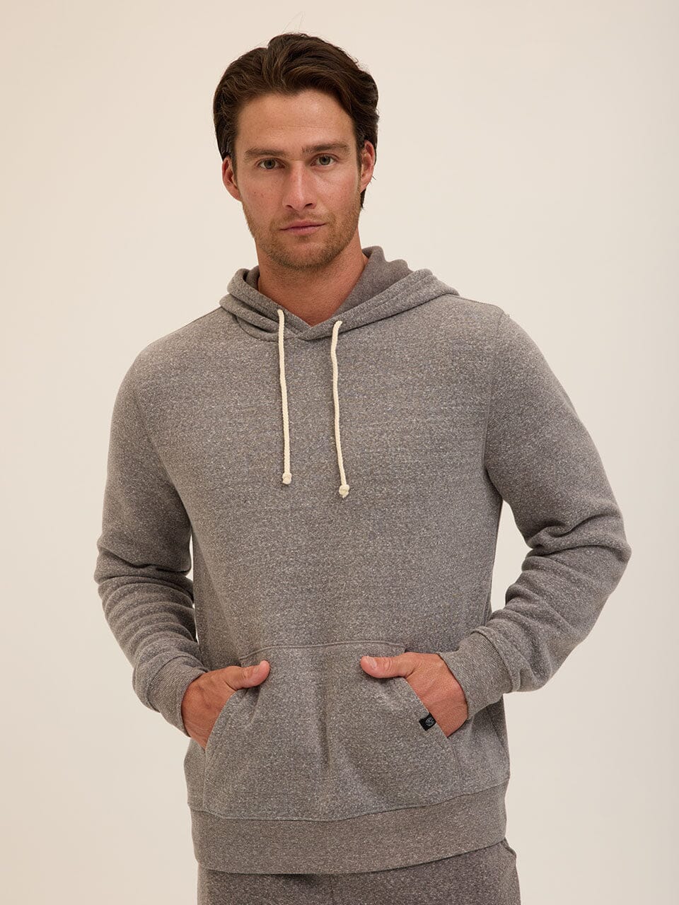 Men's Core Triblend Fleece Pullover Hoodie in Grey
