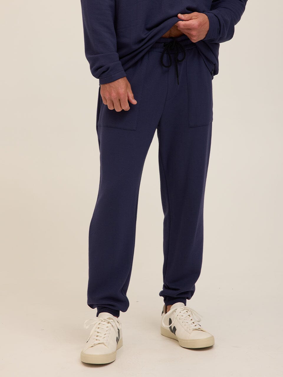 Men's Core Feather Fleece Jogger in Navy Blue - Relaxed Fit Knit