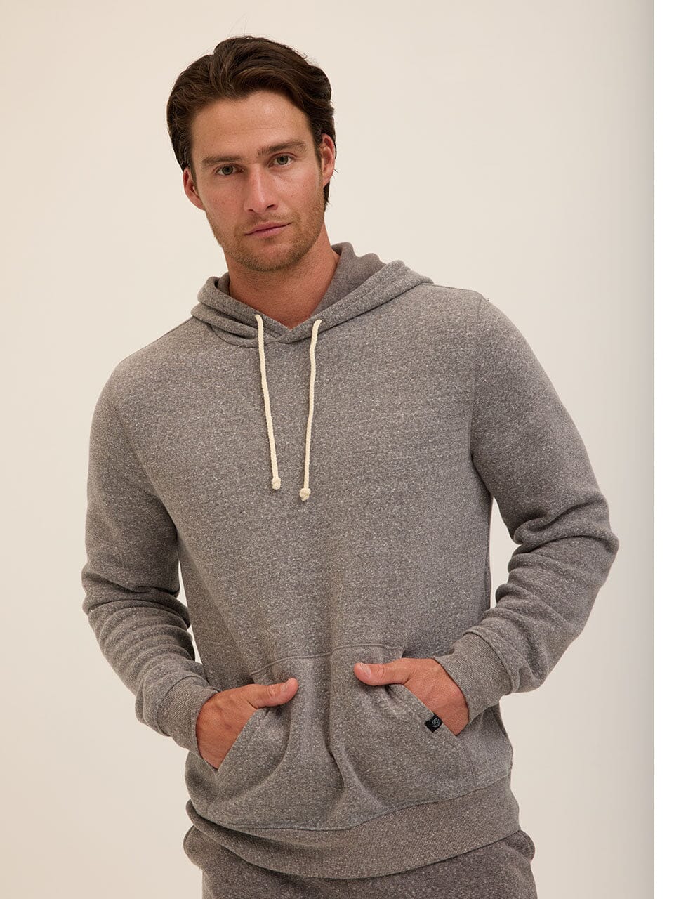 Men's Core Triblend Fleece Pullover Hoodie in Grey