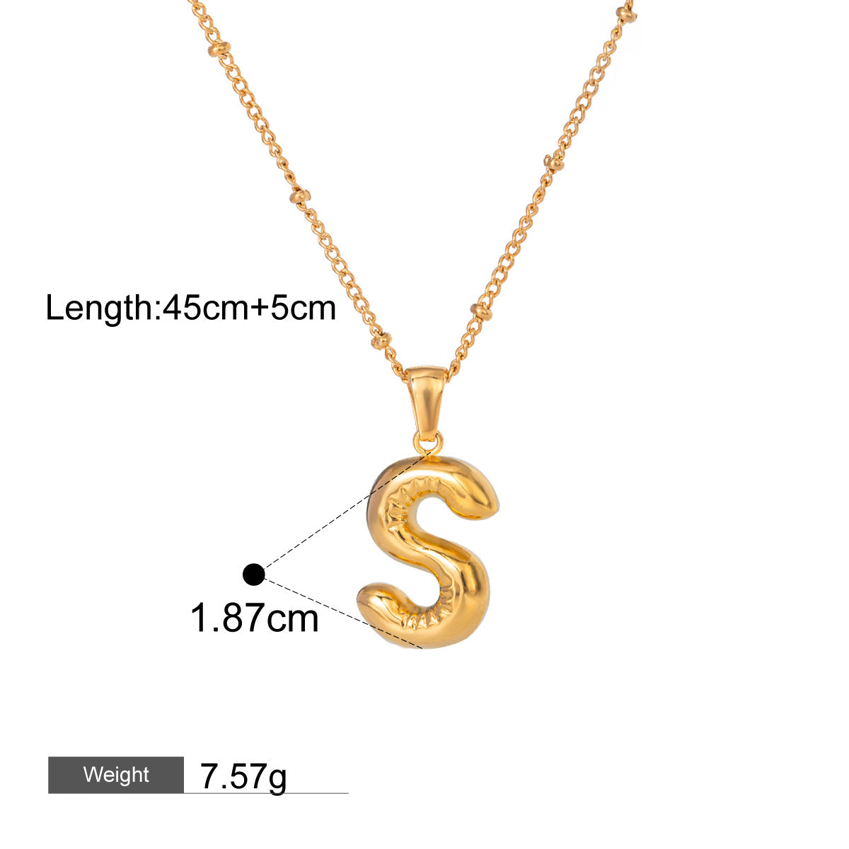 18K gold letters with birthstone design exquisite dazzling necklace