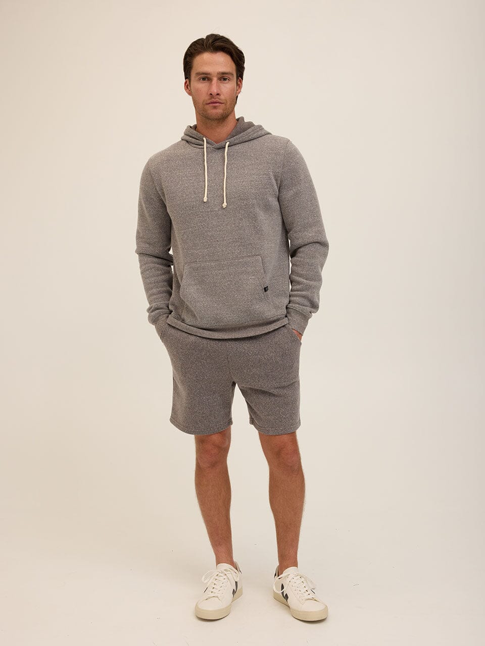 Men's Core Triblend Fleece Pullover Hoodie in Grey