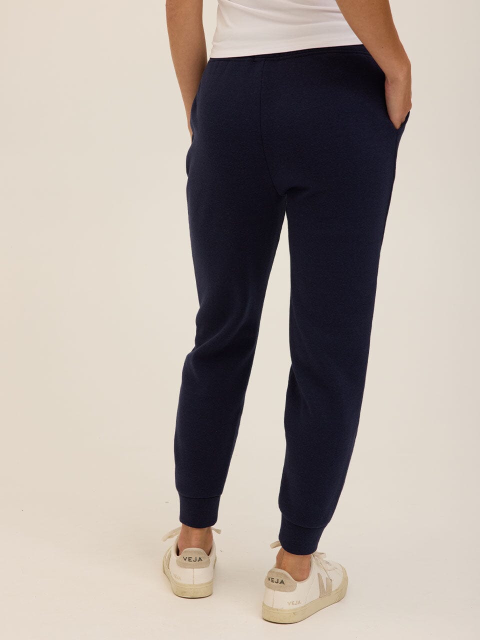 Rowena Women's Triblend Fleece Jogger in Navy Blue, Relaxed Fit