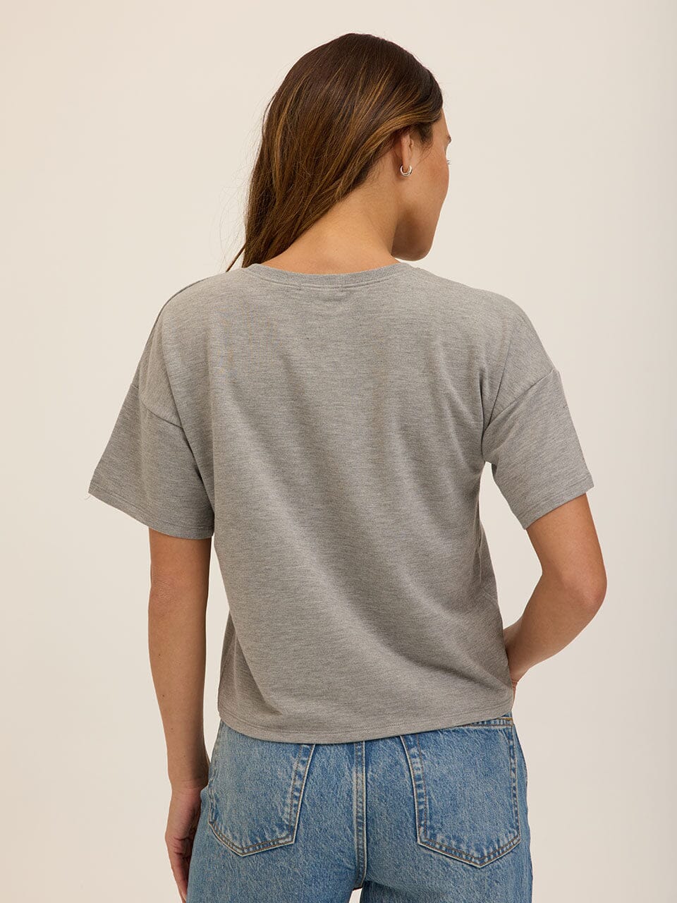 Core Modal Terry Crew Neck Tee in Grey