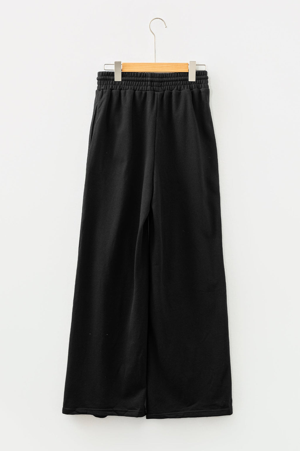 Solid Seam Drawstring Wide Leg Sweatpants