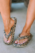 Leopard Thick Sole Flip Flops