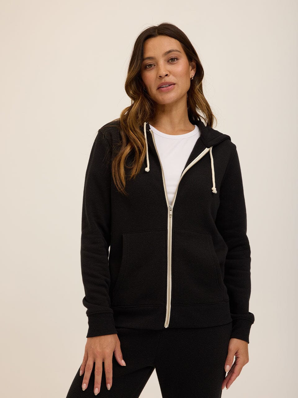 Core Triblend Fleece Classic Zip Hoodie featuring a zip front and front pockets in a lightweight finish