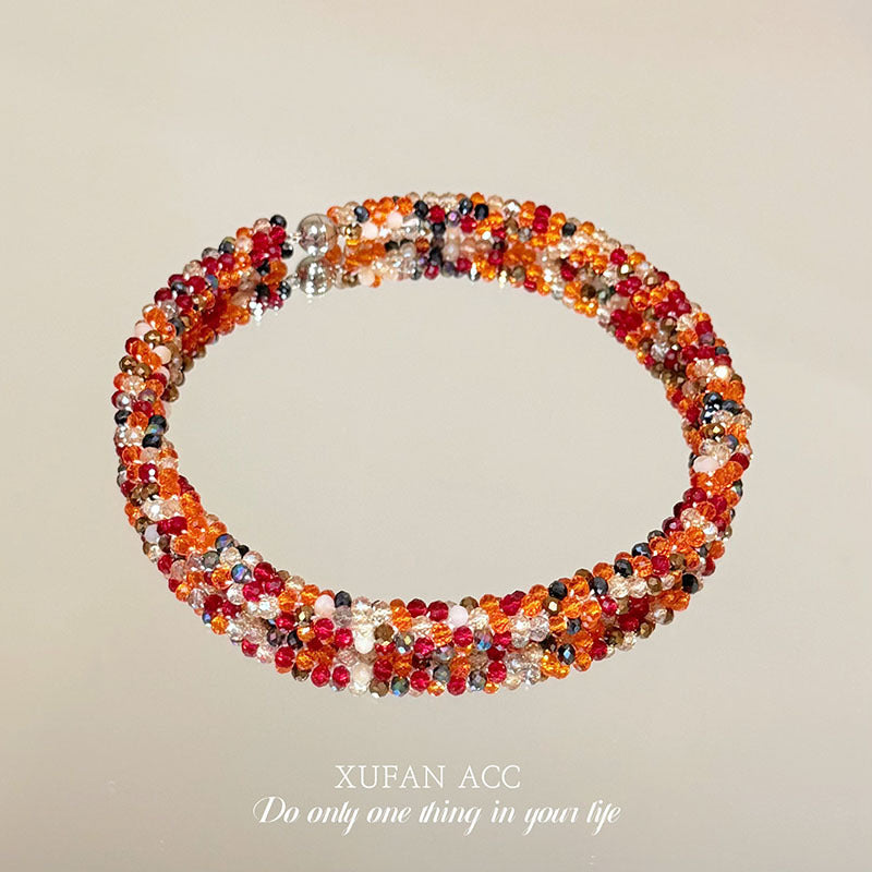 European And American Cross-Border Style Design Colorful Dopamine Heavy-Duty Ring With A Light Luxury And High-End Feel, Versatile High-End Women's Clavicle Chain