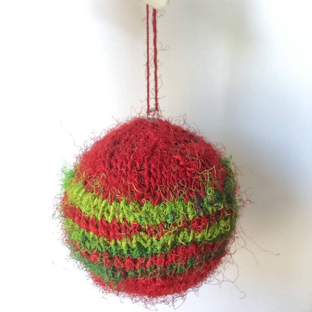 Striped Christmas Ornaments Knitting Pattern - Traditional Knit Decor