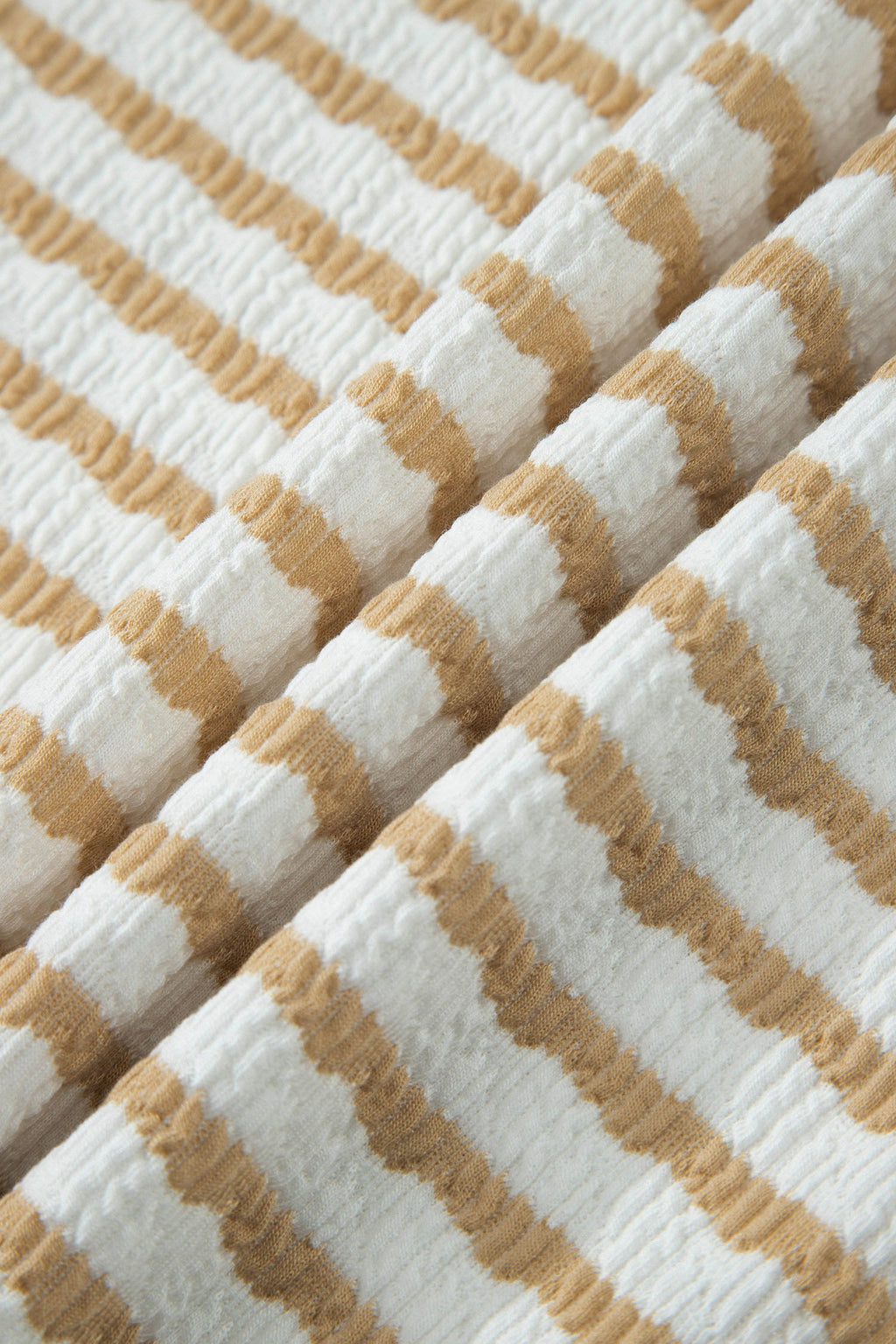 Liv Detail Half Sleeve Striped Knit Top - White & Tan