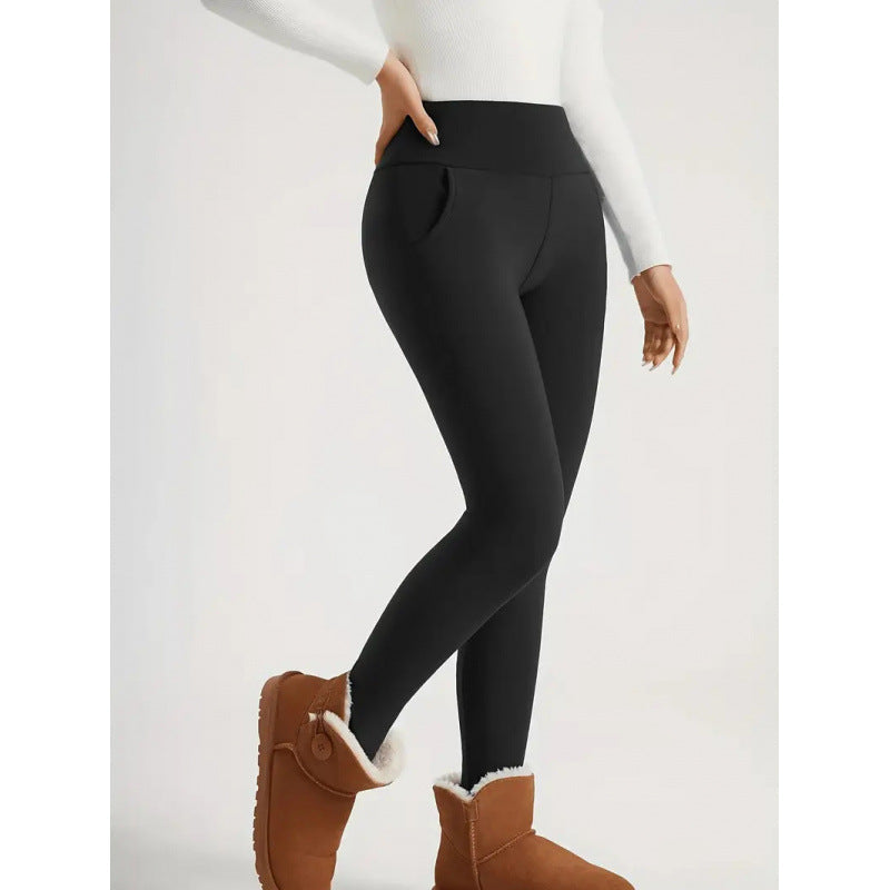 Women's High-Waist Fleece-Lined Thermal Winter Leggings - Image 3