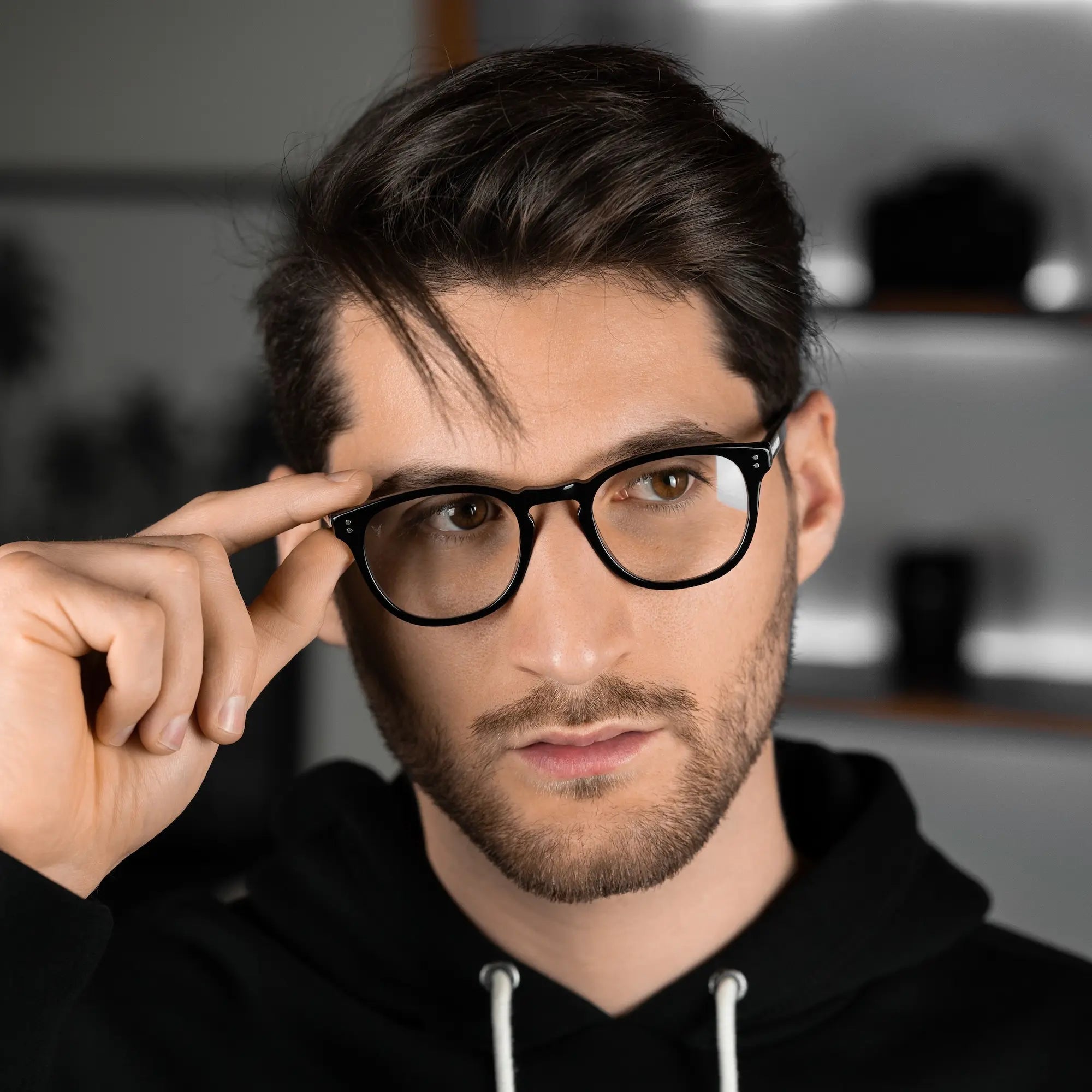 District Blue Light Glasses - Jet Black Round Frames