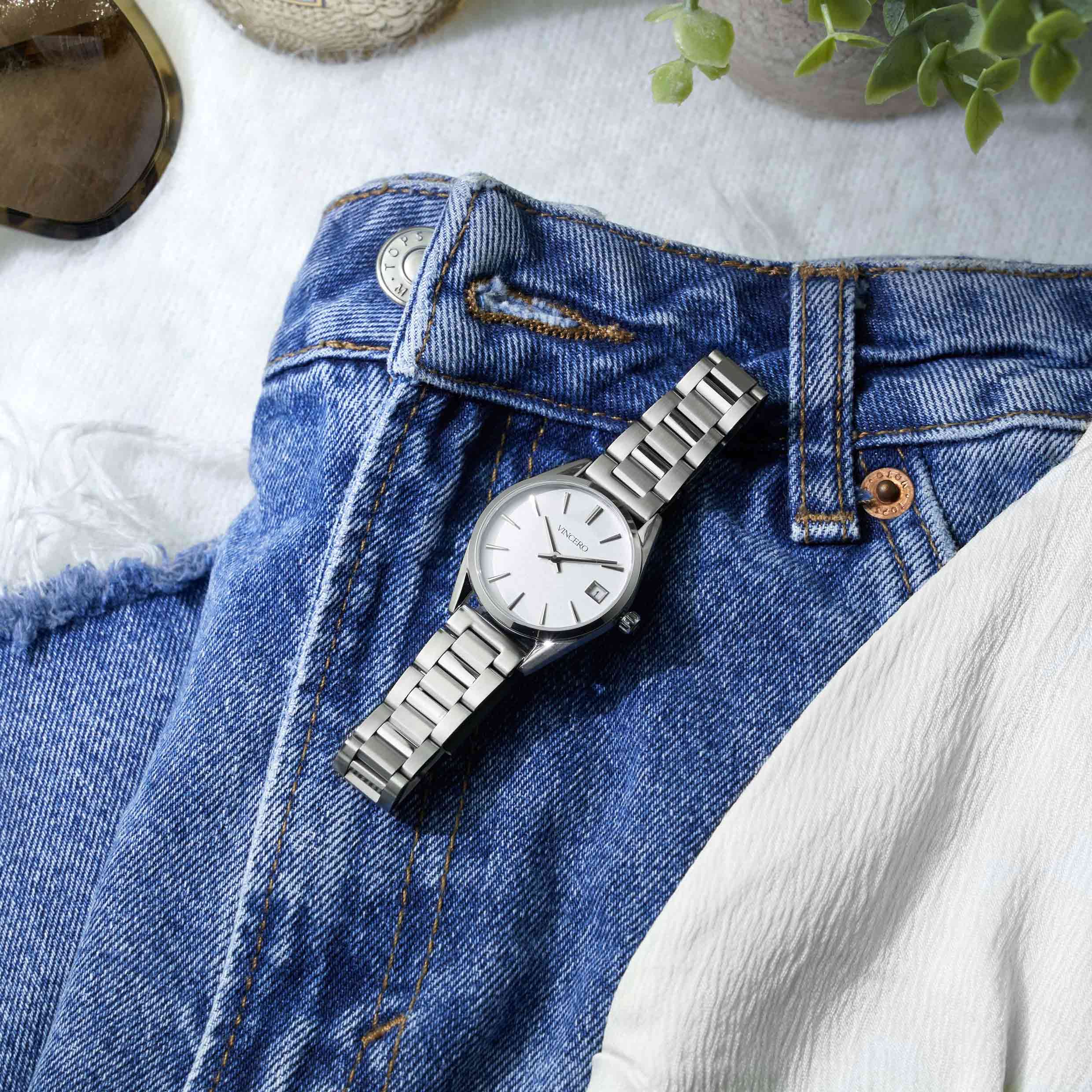 The Harper 29mm Silver Analog Quartz Watch - Timeless Accessory