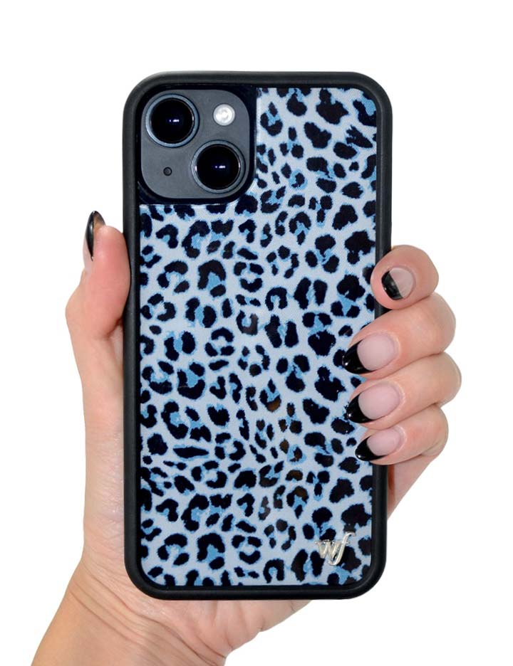 Meow Blue Leopard Print iPhone Case with Protective Finish - Image 43