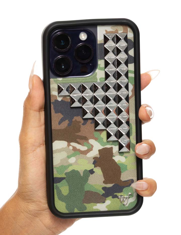 Cat Camo Stud iPhone Case with Protective Rubber Bumper - Image 29