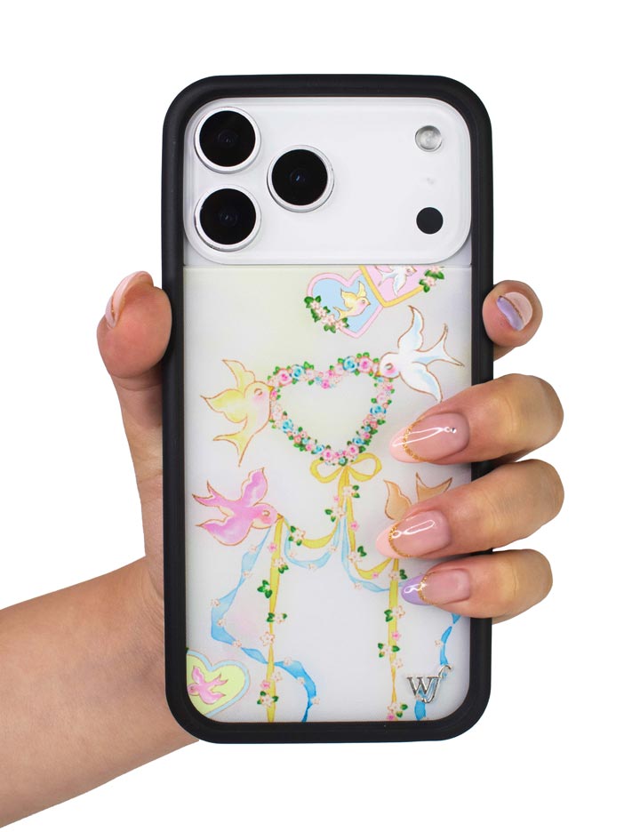 Dove Diaries Pastel Heart and Bird Print iPhone Case - Image 43