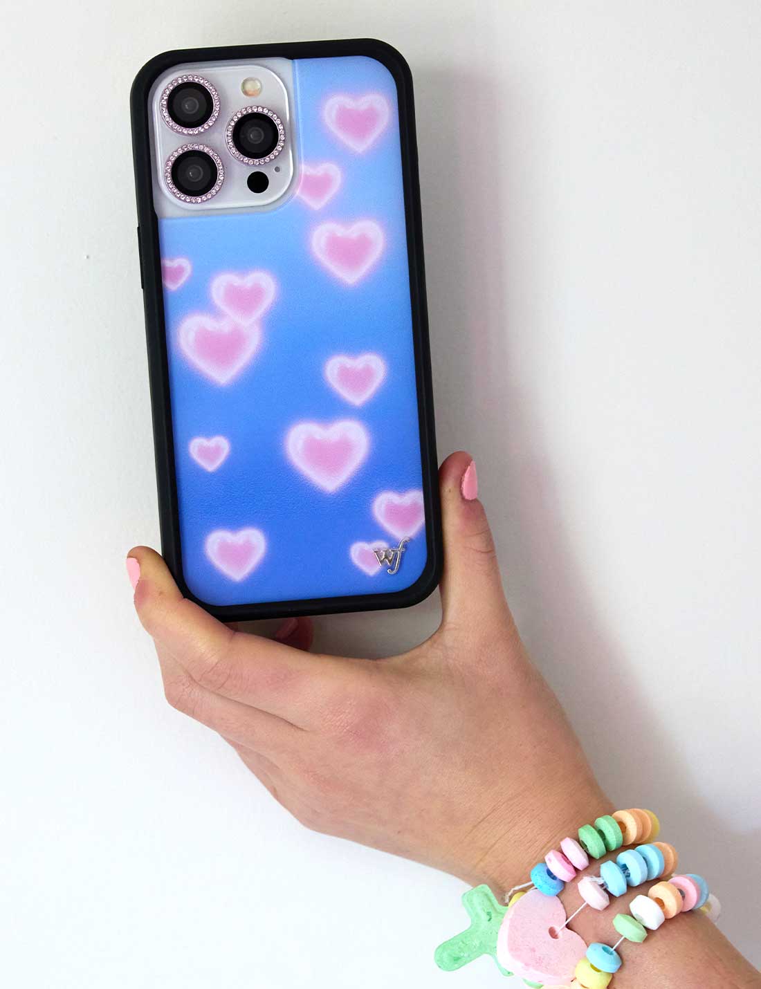 Dreamy Hearts Phone Case with Blue Background and Pink Hearts - Image 31