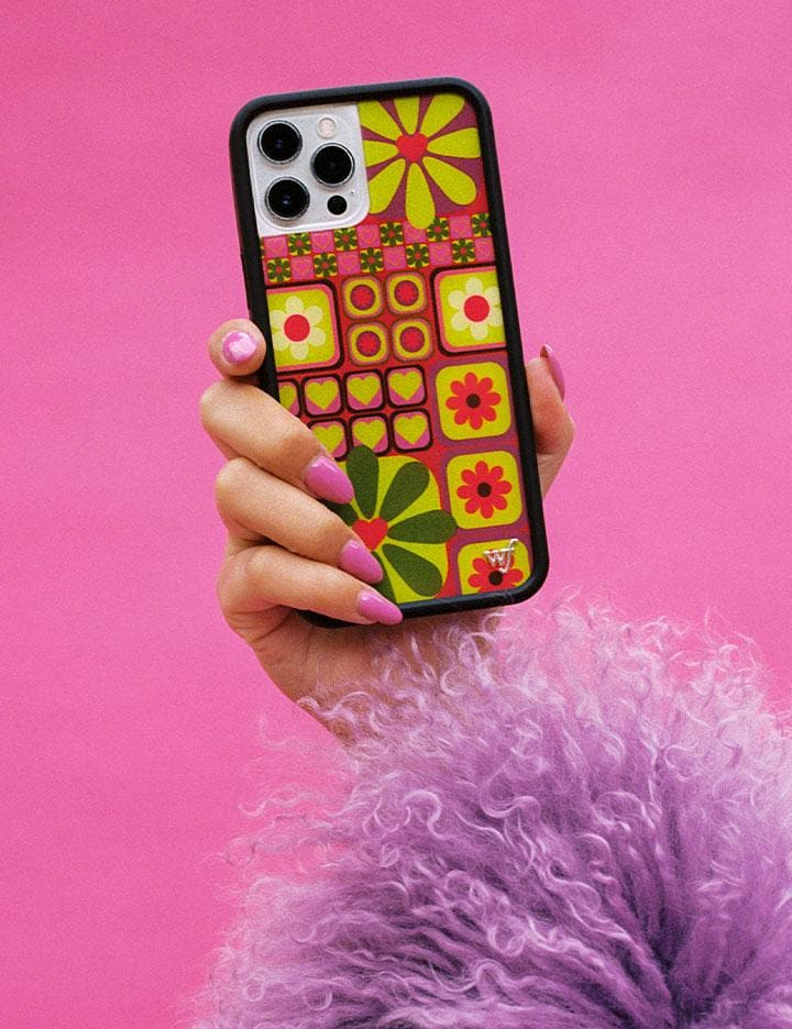 Flower Funk Retro Floral iPhone Case in Pink and Green - Image 6