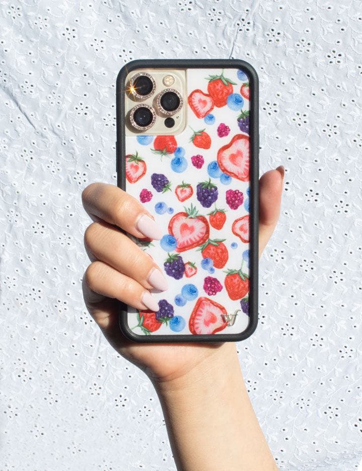 Fruit Tart iPhone Case with Heart Shaped Strawberries and Berries - Image 49