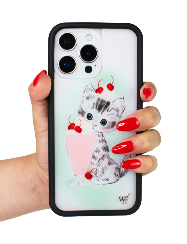 Kitty Shake Kitten Illustration iPhone Case with Black Bumper - Image 35