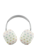 Miss Mary Jane AirPods Max cover with pastel leaf print pattern on a cream background