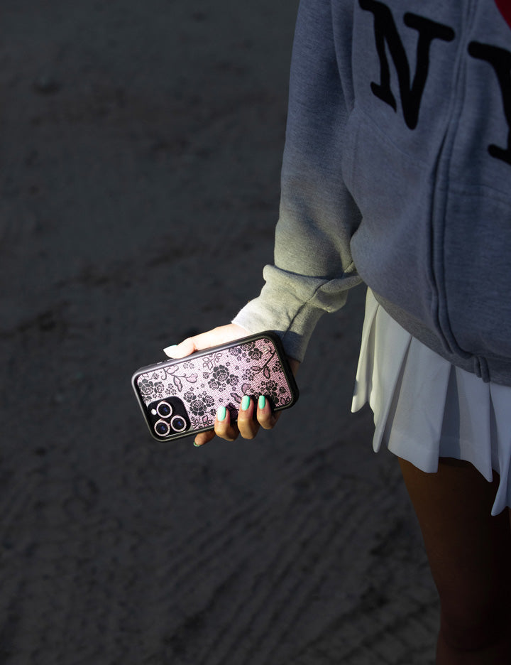 Lace Lover Phone Case for Samsung Galaxy in Pink and Black - Image 9