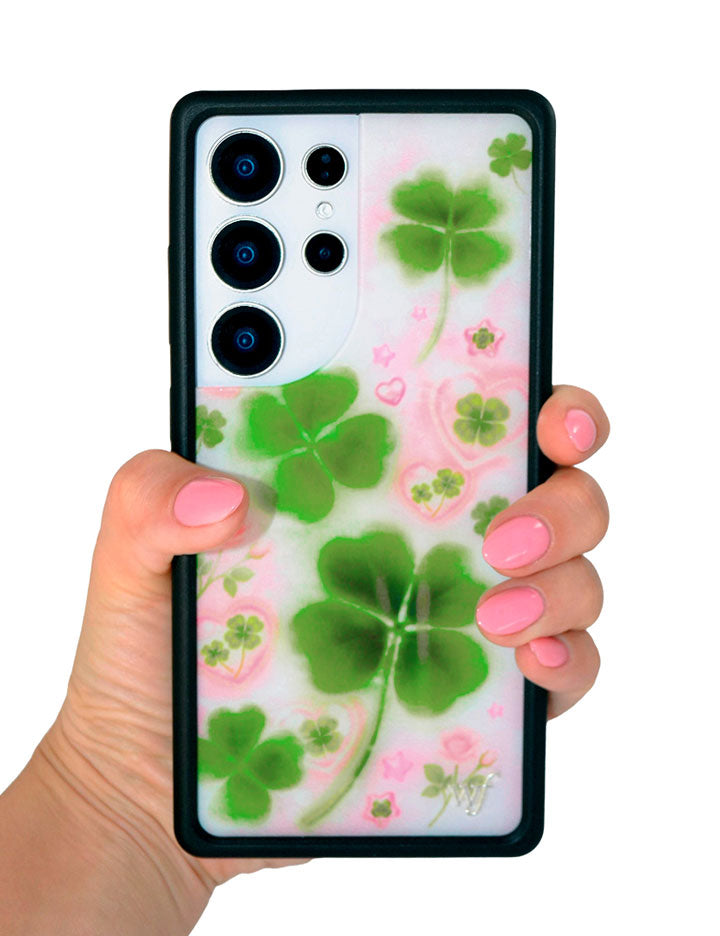 Miss Lucky Samsung Galaxy Phone Case with Clover and Heart Print - Image 9