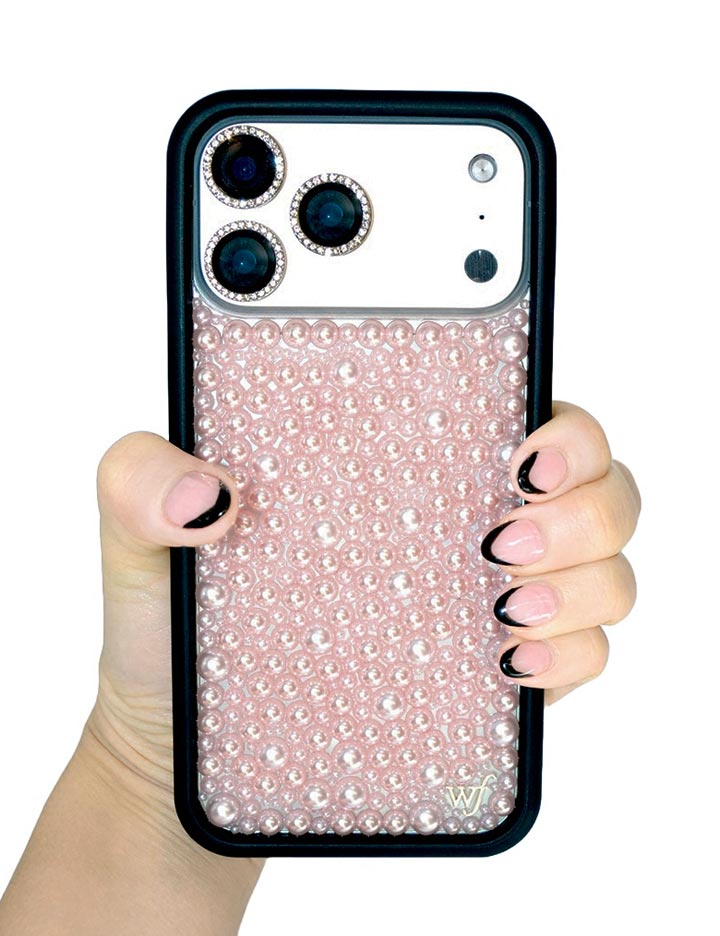 Pearl Pink iPhone Case Embellished Protective Phone Cover - Image 34
