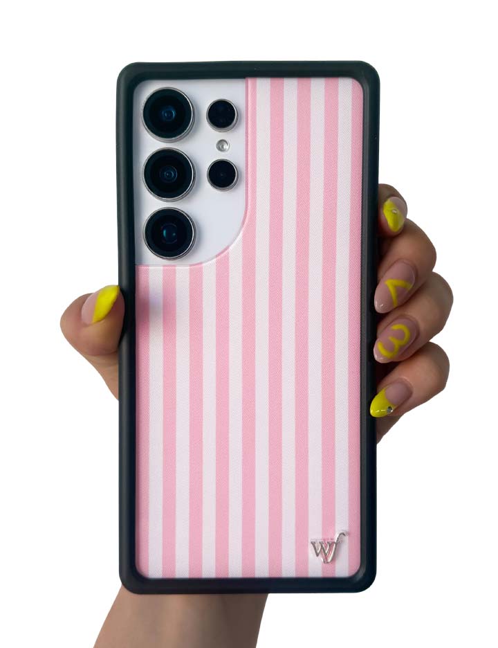 Pink Stripes Samsung Galaxy Case - Pastel Preppy Phone Cover