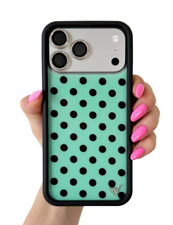 Polka Dot | Turquoise and Black iPhone Case