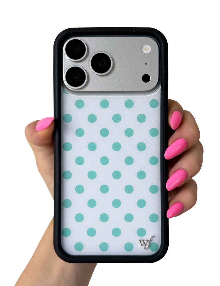 Polka Dot | White and Turquoise iPhone Case