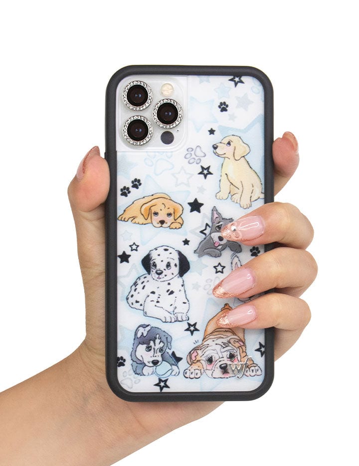 Puppy Party Baby Blue Star Print Protective iPhone Case