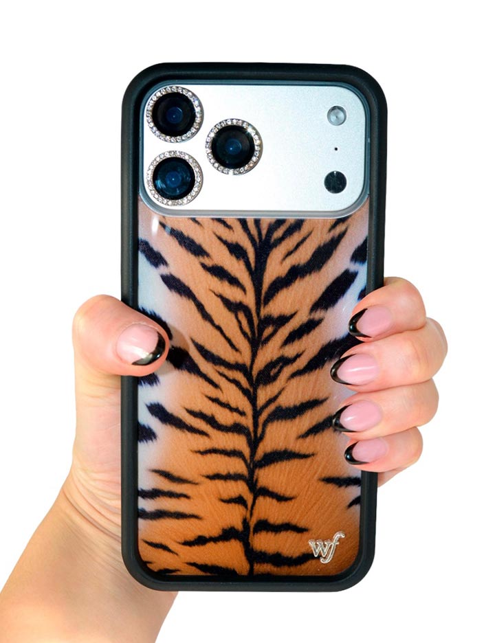Rawr Tiger Print iPhone Case with Protective Black Bumper - Image 34